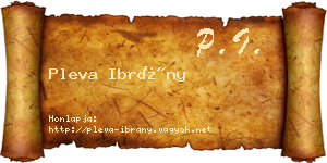 Pleva Ibrány névjegykártya